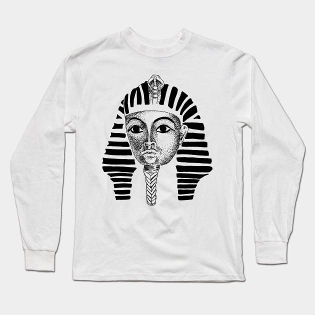 Hand drawn Tutanhamon using dotwork Long Sleeve T-Shirt by jitkaegressy